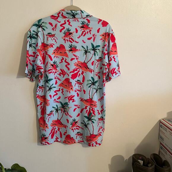 NWT Bad Birdie Men's Blue Red Rocks Performance Golf Polo Shirt Size Medium - Picture 3 of 6